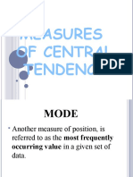 MEASURES OF CENTRAL TENDENCY - MODE