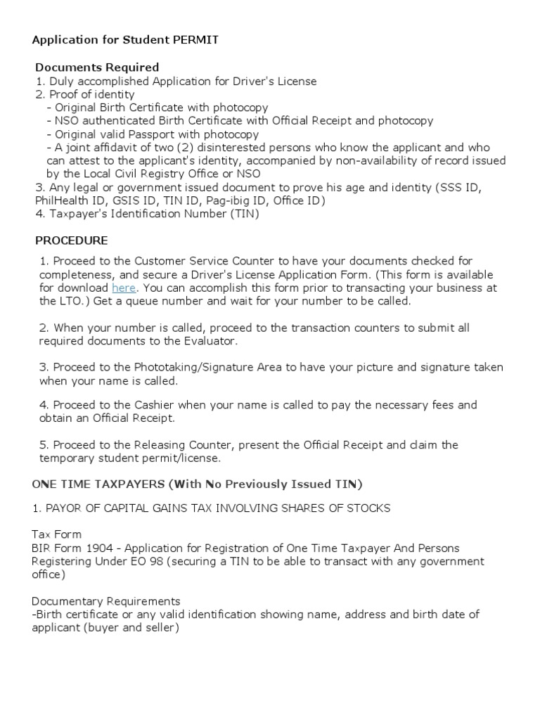 Student Permit Application Guide | PDF | Law