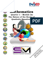 Final Mathematics 9 Q1 Module 2a The Nature of The Roots of Quadratic Equations v1.0.0