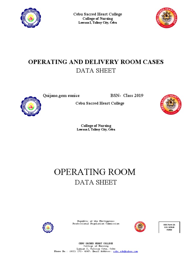 Operating and Delivery Room Cases Data | PDF | Nursing | Health Sciences