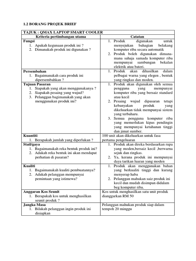 1.3 Borang Biref 1 PDF | PDF
