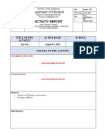 Philippines Education Department Activity Report Template