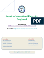 American International University, Bangladesh: "Will Rising Minimum Wage Affect The RMG Sector?"