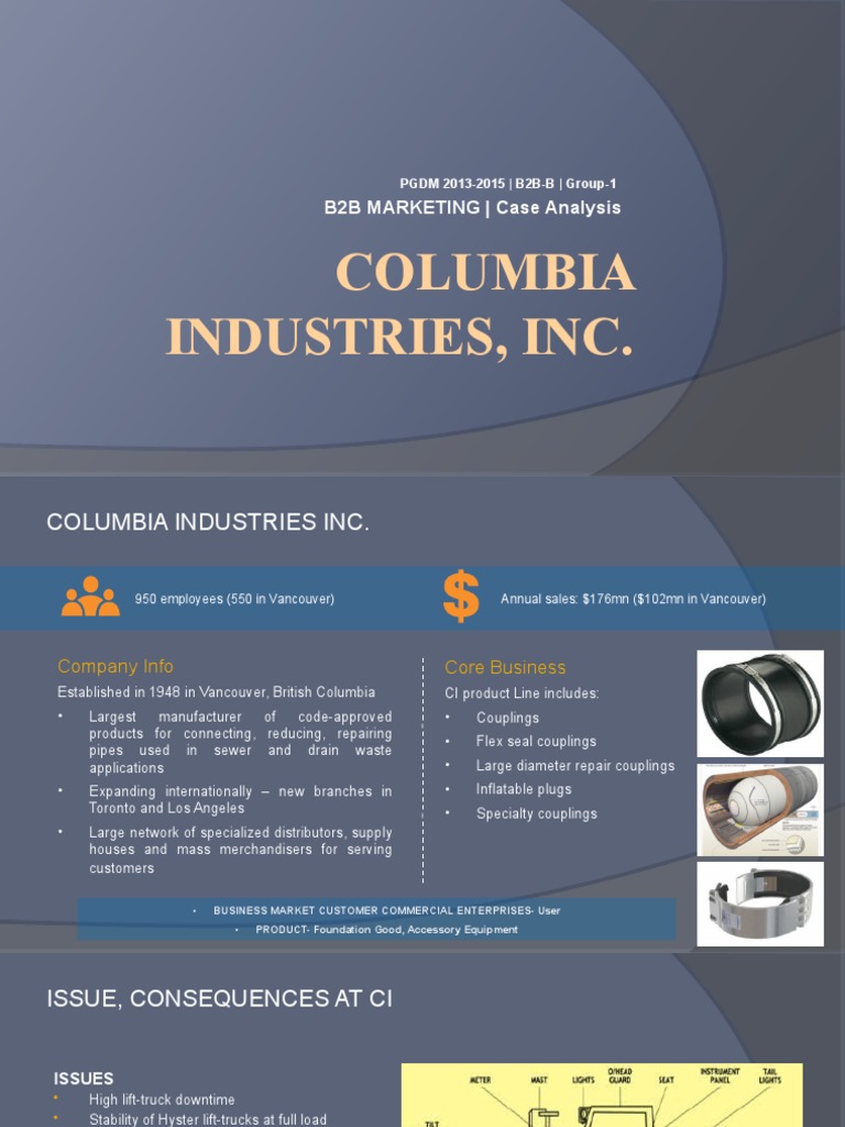 Columbia Industries, Inc. B2B MARKETING Case Analysis PDF