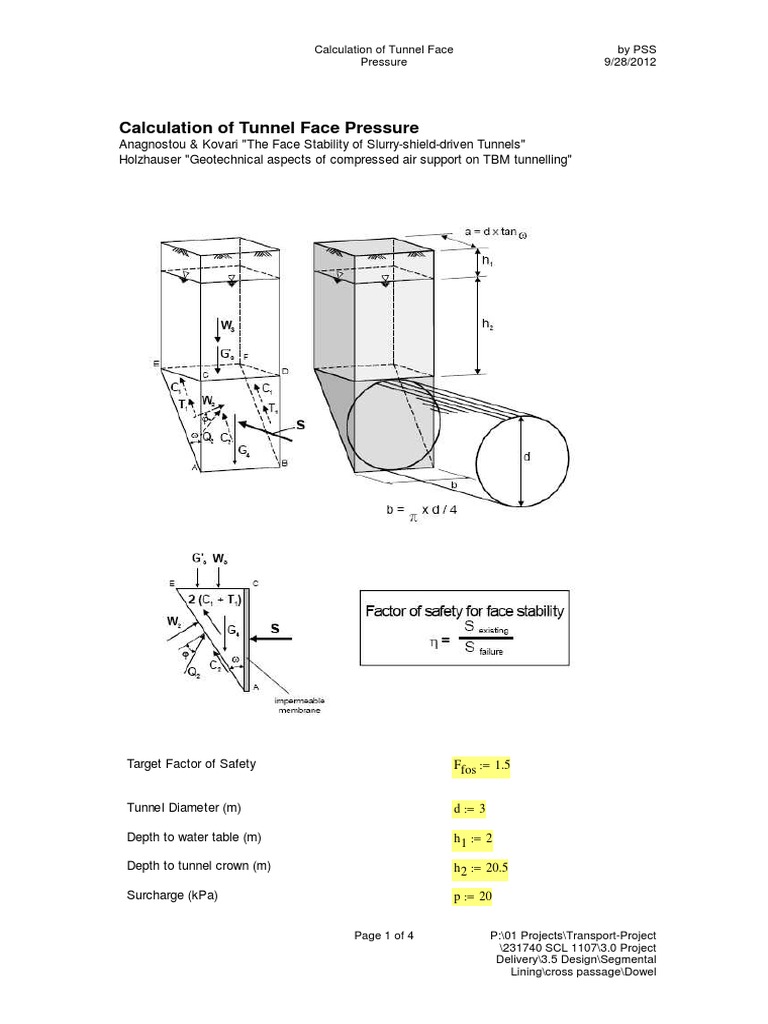 Appendix C - Calculation of Face Bolt | PDF | Tunnel | Geotechnical ...