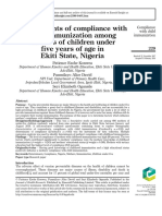 Determinants of Compliance With Child Immunization Among Mothers of Children Under Five Years of Age in Ekiti State, Nigeria