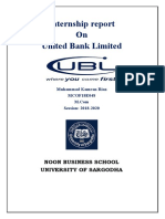 UBL Internship Report Analyzes Banking Operations, Financial Performance and HR Functions