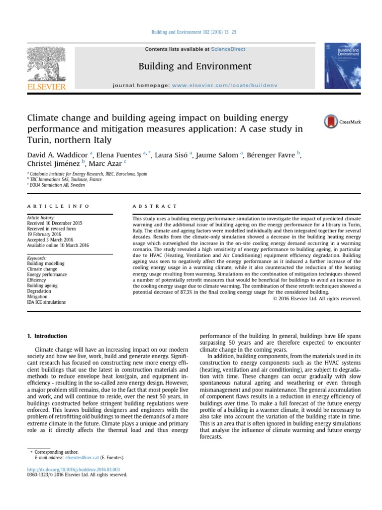 Climate Change and Building Ageing Impact On Building Energy ...