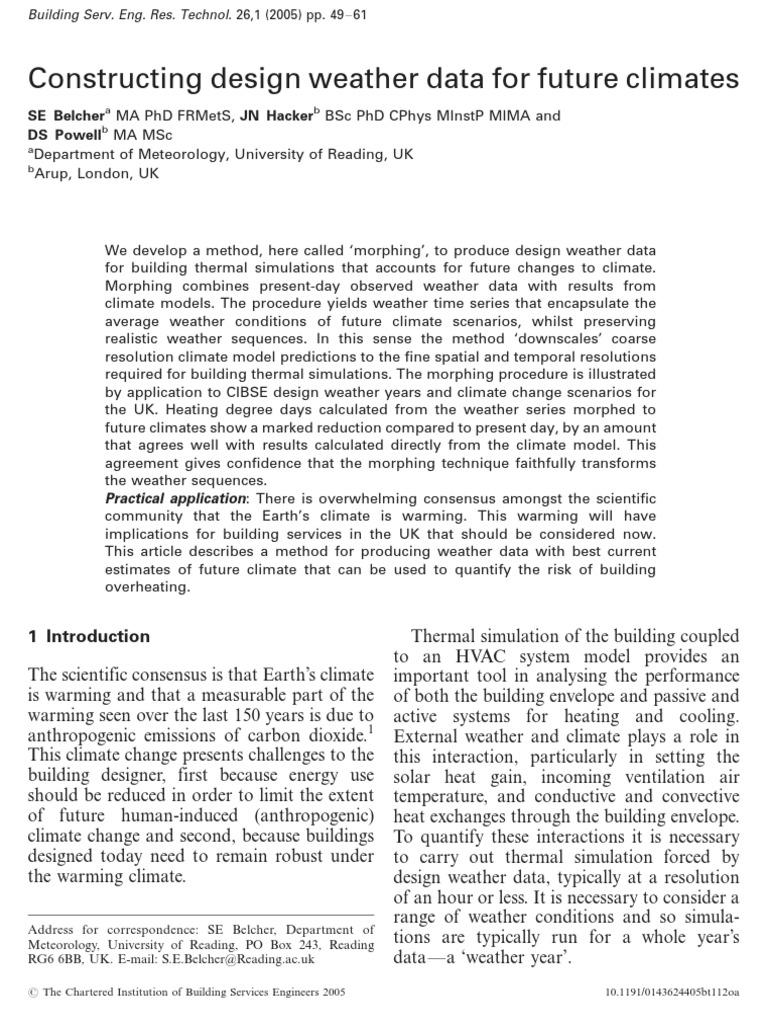 Future Climate Design Weather Data | PDF | Global Warming | Greenhouse Gas