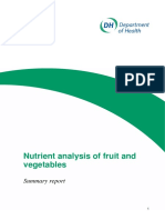 Nutrient Analysis of Fruit and Vegetables - Summary Report