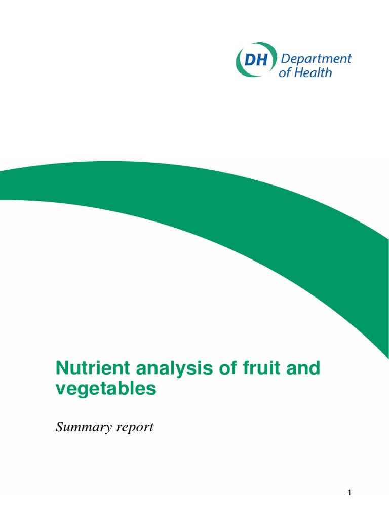 Nutrient Analysis of Fruit and Vegetables Summary Report PDF