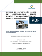 Informe Capacitación Manejo de Químicos - Cabañas