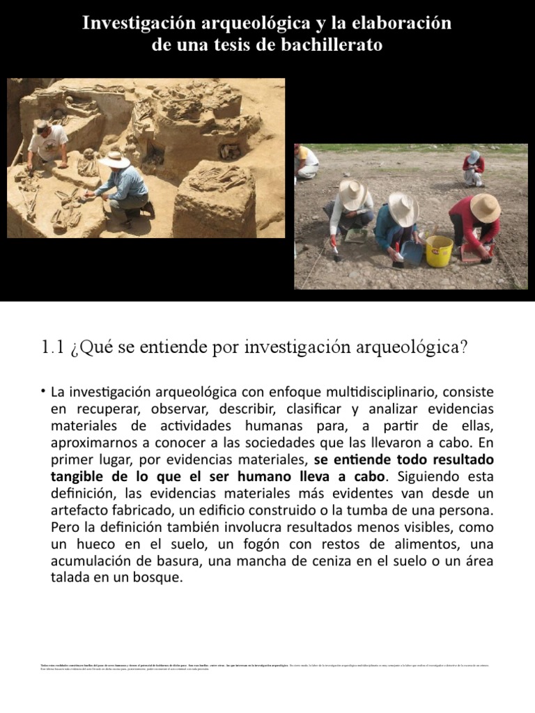 La Investigación Arqueológica Y Elaboración De Una Tesis Pdf