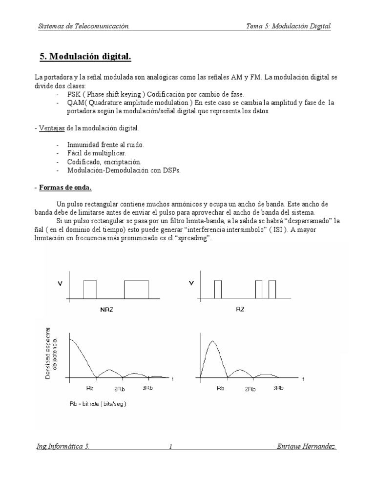 Modulación Digital en Telecomunicaciones | PDF | Ciencia y matemáticas ...