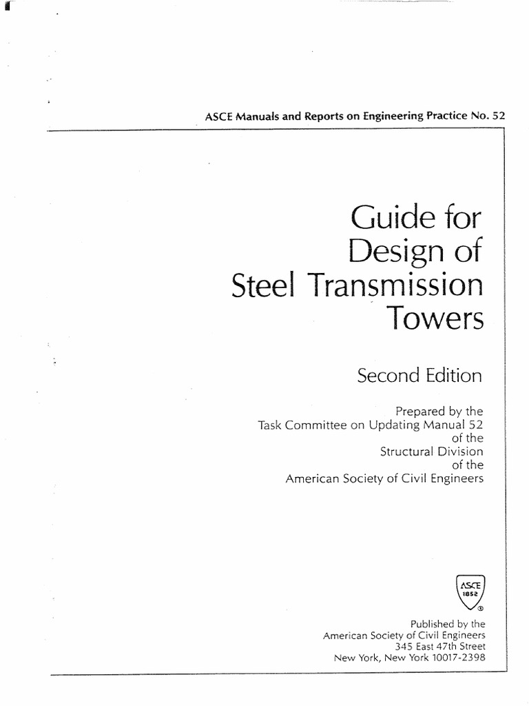 ASCE 52 Guide For Design of Steel Transmission Tower | PDF