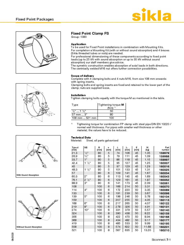 Fixed Point Clamp FS Specifications | PDF | Nut (Hardware) | Pipe ...
