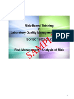 Sample: Risk-Based Thinking in Laboratory Quality Management Systems ISO/IEC 17025:2017