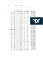 Steam Piping Sizing - Tables