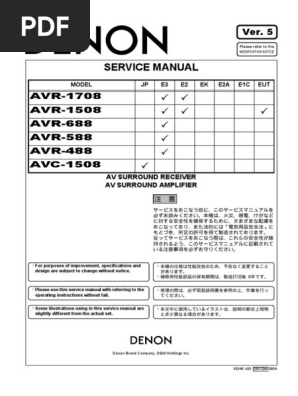 Denon Avc 1508 Avr 1508 Avr 6 Avr 4 Avr 5 Pdf Pdf Electrical Connector Ac Power Plugs And Sockets