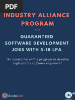 Industry Alliance Program: Guaranteed Software Development Jobs With 5-18 Lpa