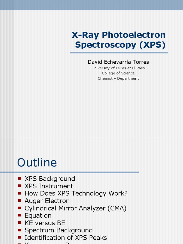 X-Ray Photoelectron Spectroscopy Overview | PDF | X Ray Photoelectron ...