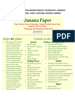 Banana Paper-Paper Making Process, Technology, Company Profiles, Patent, Plant, Suppliers, Reports, Market PDF
