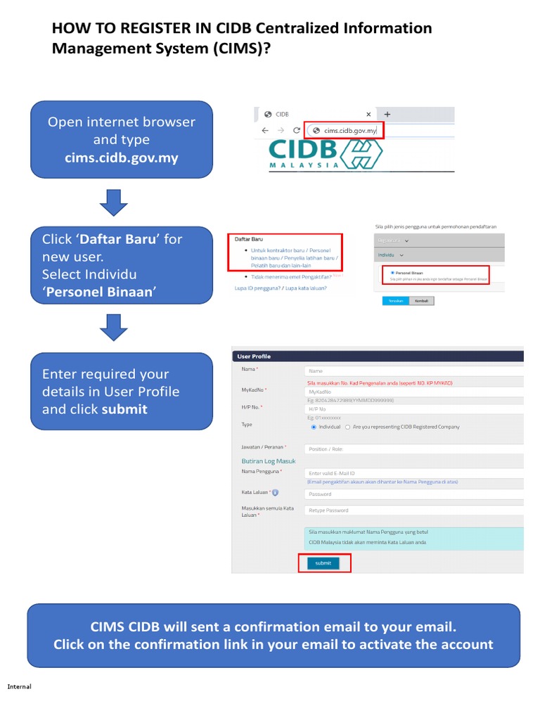 CIMS CIDB How To Register Download Free PDF Cybercrime