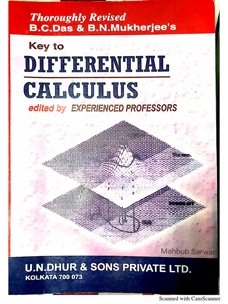 Solution Book of Differential Calculus by Das & Mukhajee PDF PDF Mathematical Analysis