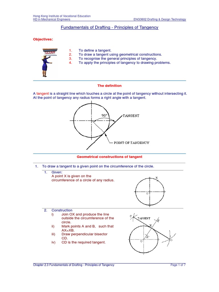 Principles of Tangency in Drafting | PDF | Tangent | Circle
