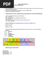 Class 6 Maths Notes Brackets