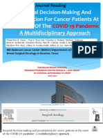 Surgical Decision-Making and Prioritization For Cancer Patients at The Onset of The COVID-19 Pandemic: A Multidisciplinary Approach