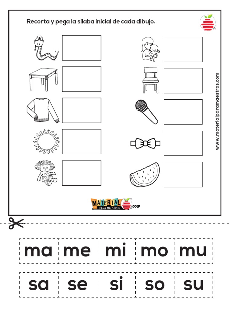 Actividad Recortable De Las Silabas Pdf