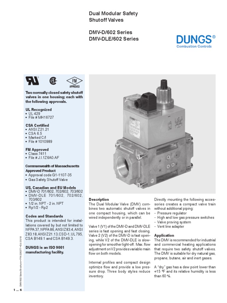 DMV Dual Safety Shutoff Valves Overview | PDF | Valve | Switch