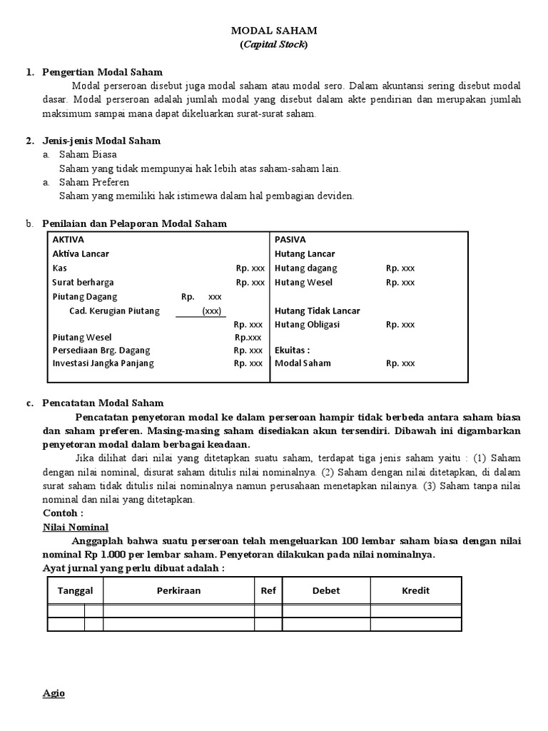 Modul Modal Saham | PDF