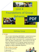 Unit 4 Foundations of Group Behavior