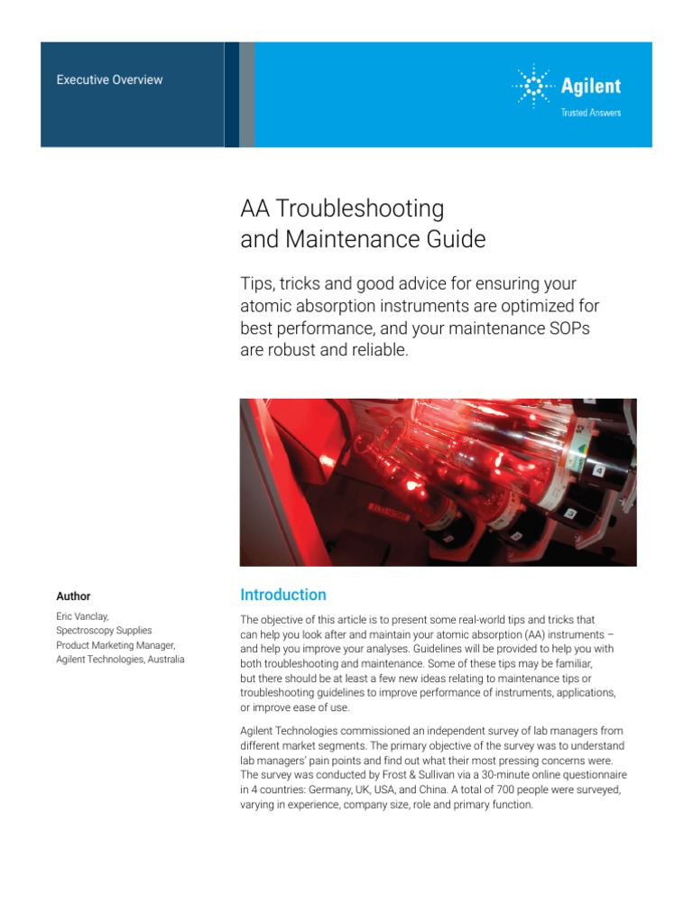 AA Troubleshooting and Maintenance Guide | PDF | Physical Sciences ...