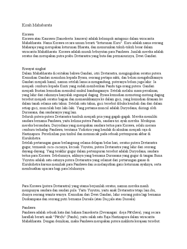 Kisah Mahabarata