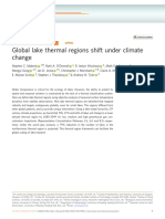 Global Lake Thermal Regions Shift Under Climate CH