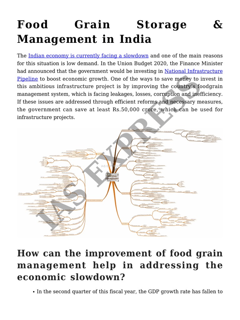 Food Grain Storage Challenges in India | PDF | Warehouse | Economic Growth