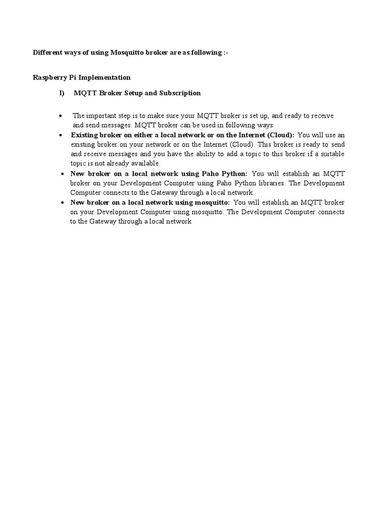 MQTT Setup for Raspberry Pi Users | PDF | Computer Network ...
