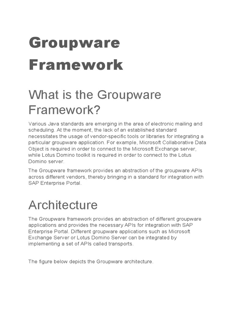 Frameworks For Groupware PDF Ibm Notes Application Programming