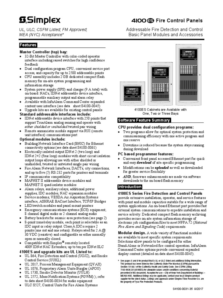 1.-Panel Deteccion y Alarma Modelo 4100-0031-SIMPLEX | PDF | Computer ...