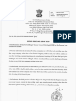 Order: Extension of Time For Holding of Annual General Meeting (AGM) For The Financial Year Ended On 31.03.2020