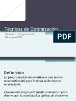 Técnicas de Optimización Semana 10. Programación Dinámica (PD