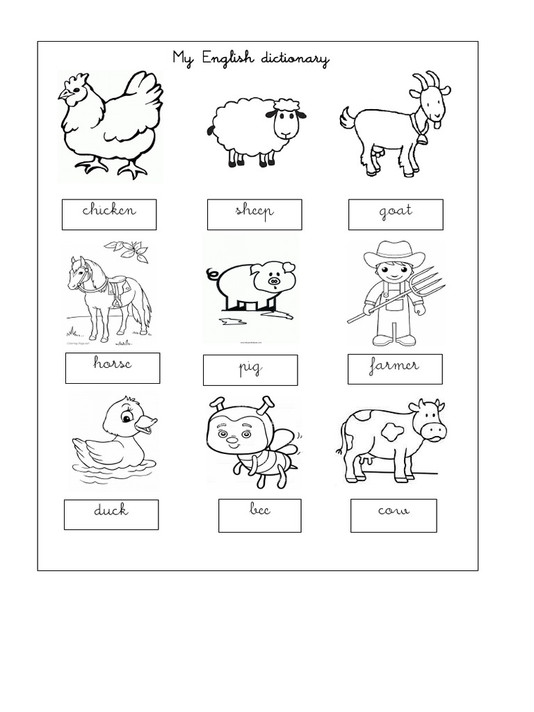 Chicken Sheep Goat: My English Dictionary | PDF