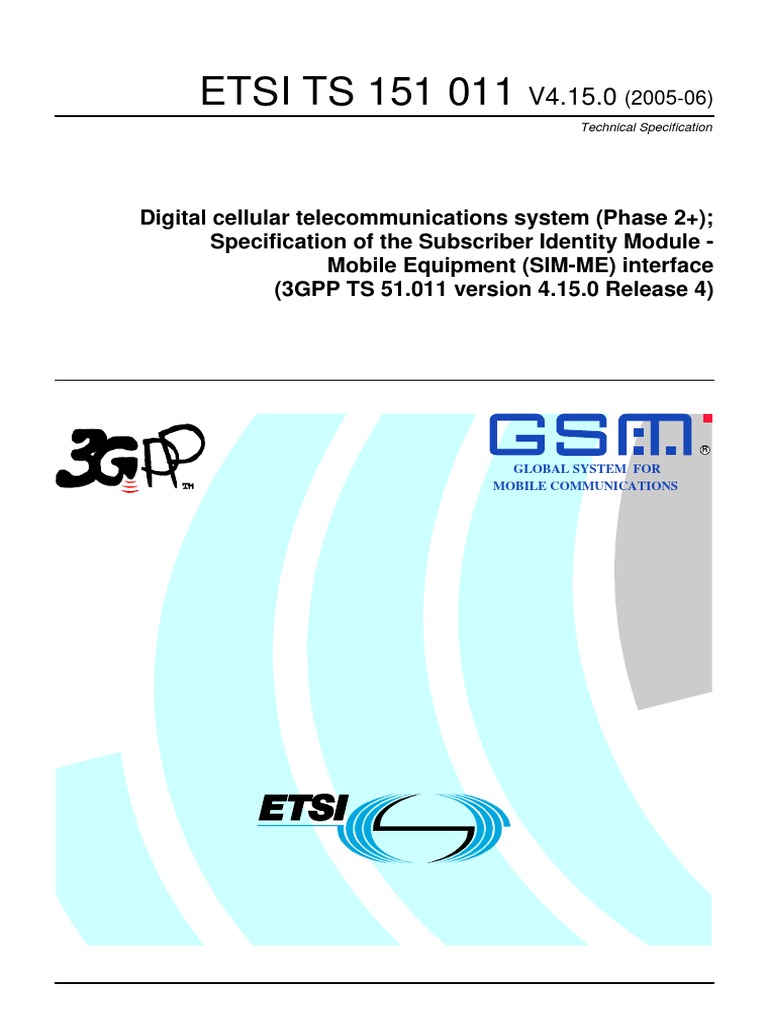 GSM Specification - 151011v041500p | PDF | 3 Gpp | Gsm