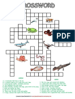 Sea creatures and animals crossword puzzle