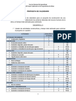 Tiempo Estimado de Un Proyecto (Vivienda de 1 Piso)