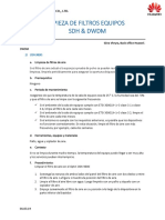 Procedimiento para Mantenimiento Preventivo en Equipos Huawei (DWDM - SD PDF