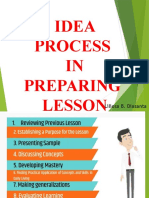 Idea Process IN Preparing Lesson Exemplars: Liliosa B. Diasanta
